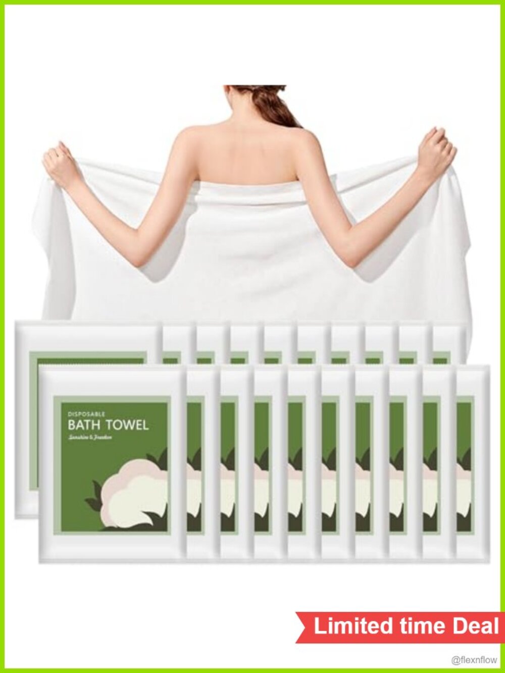 Disposable Bath Towels 20 Pack Plant Fiber Quick Dry Travel Camping